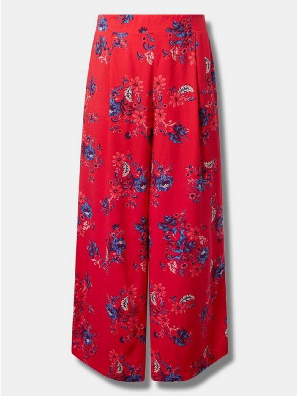 Torrid Pull-On Challis Wide-Leg High-Rise Pants – Salma Floral Red – Size 0R